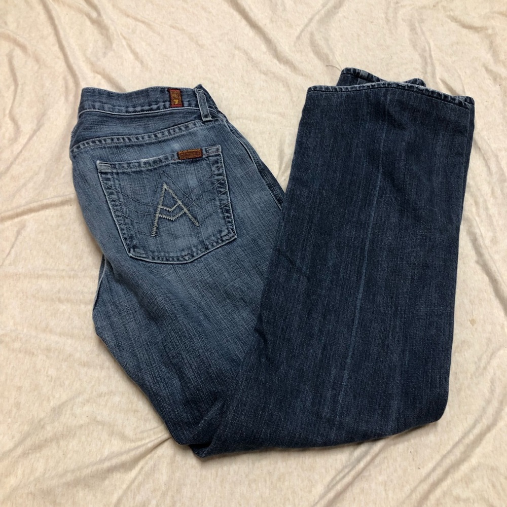 7 For All Mankind A Pocket Bootcut Jeans Size 32 Denim Classic